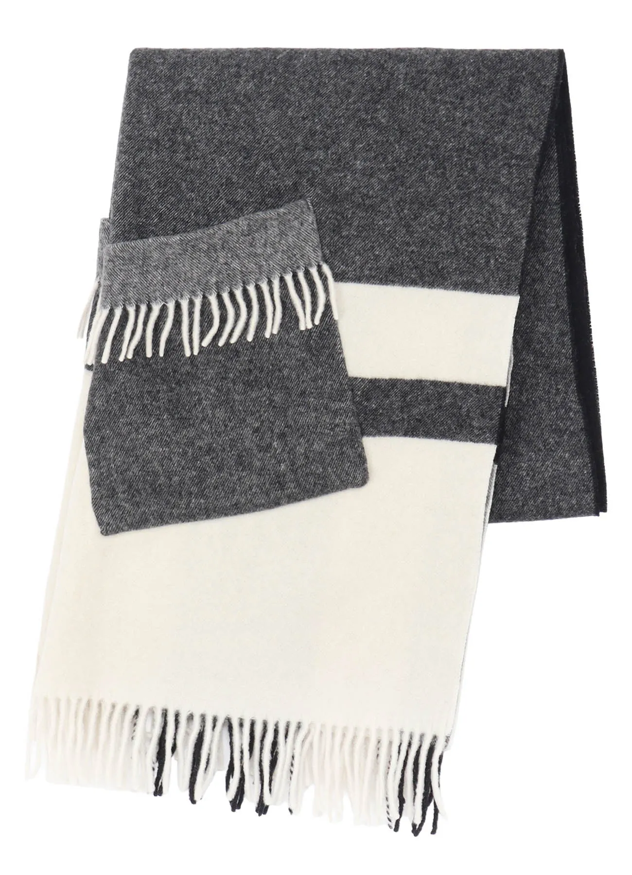 FULLING WOOL PLAID SHAWL sold by Yohji Yamamoto product image thumbnail 2