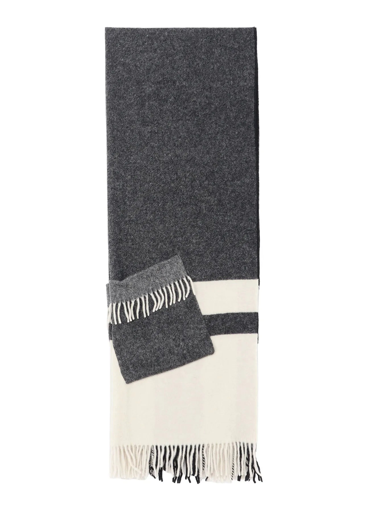 FULLING WOOL PLAID SHAWL sold by Yohji Yamamoto product image thumbnail 3