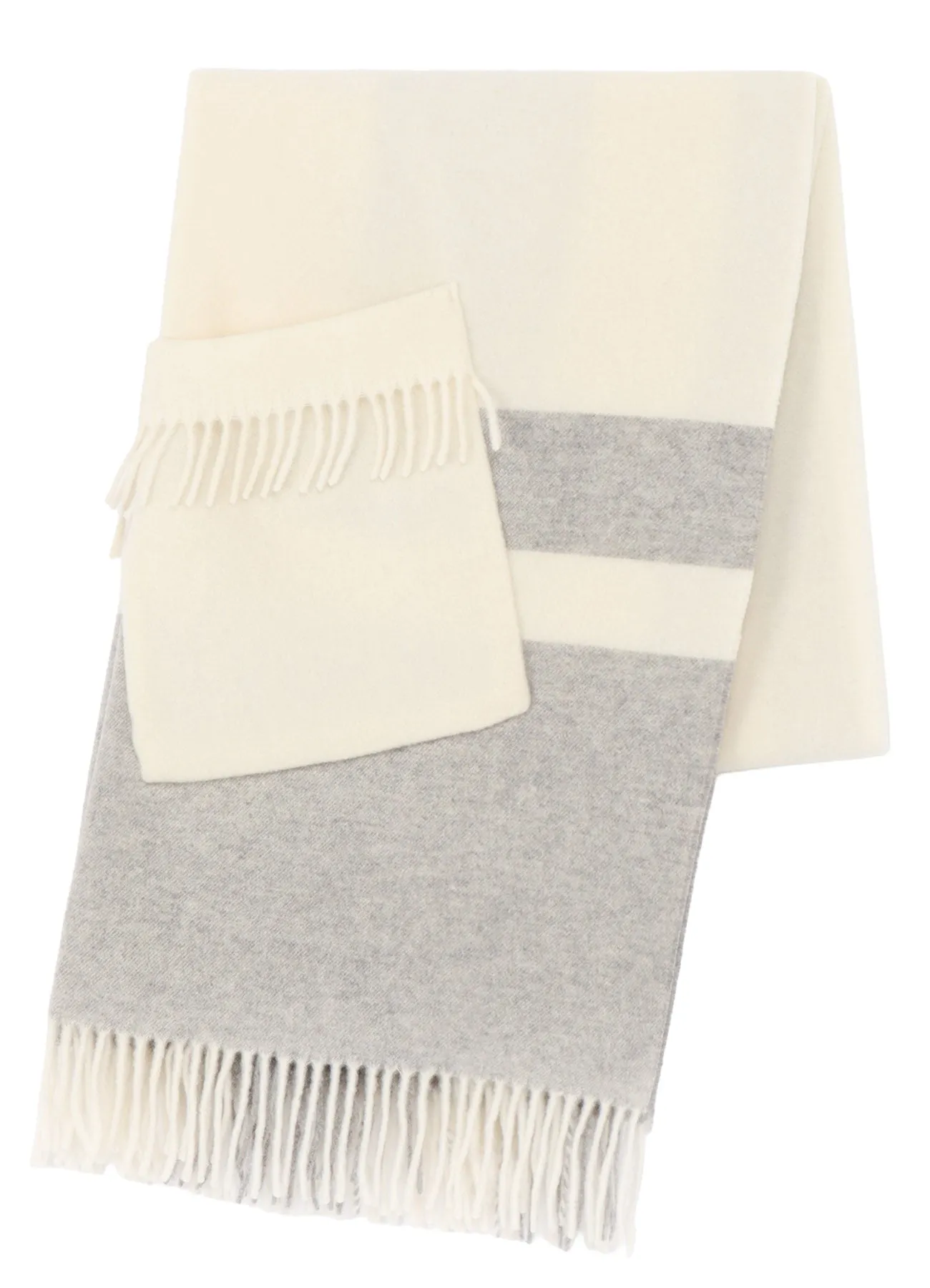 FULLING WOOL PLAID SHAWL sold by Yohji Yamamoto product image thumbnail 2