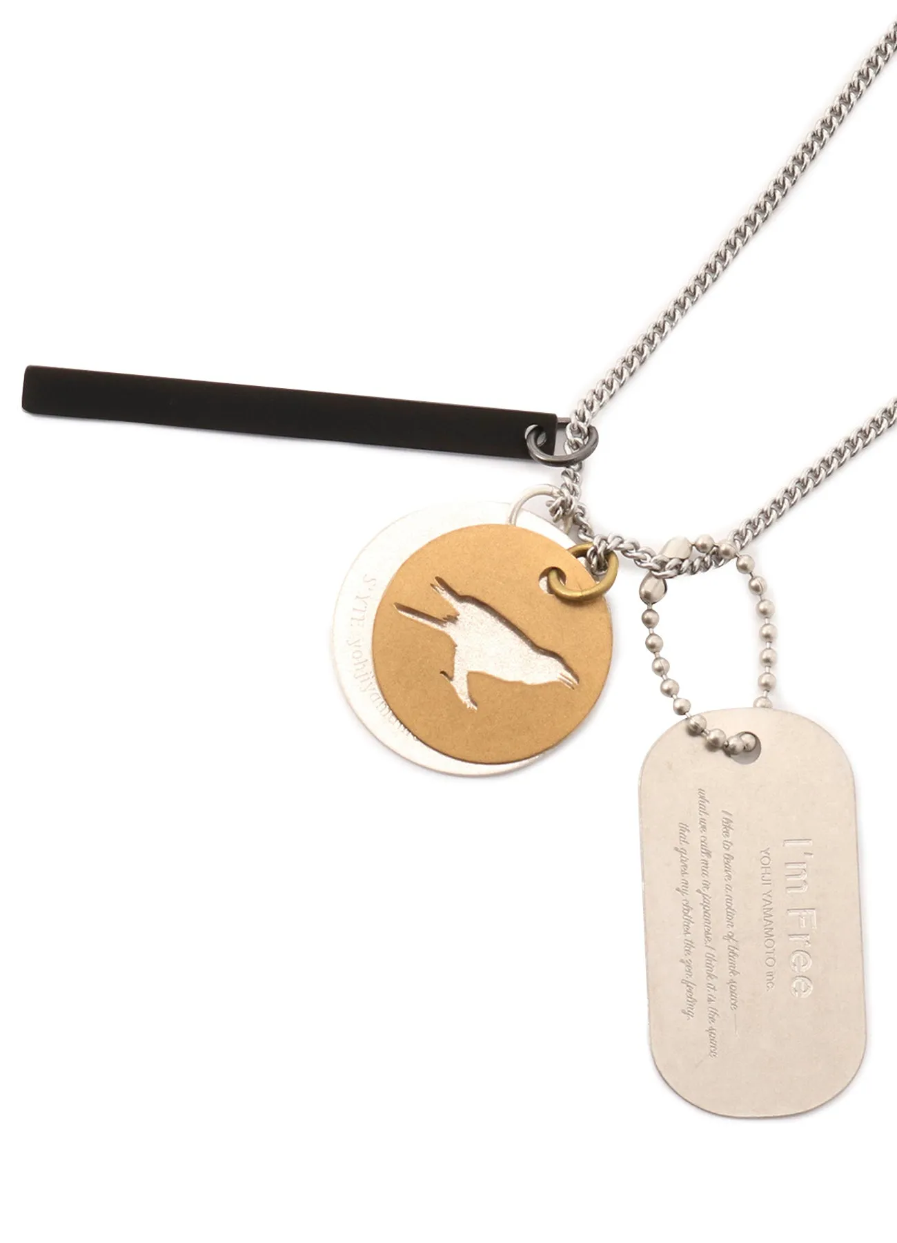 BRASS DOG TAG NECKLACE sold by Yohji Yamamoto product image thumbnail 3