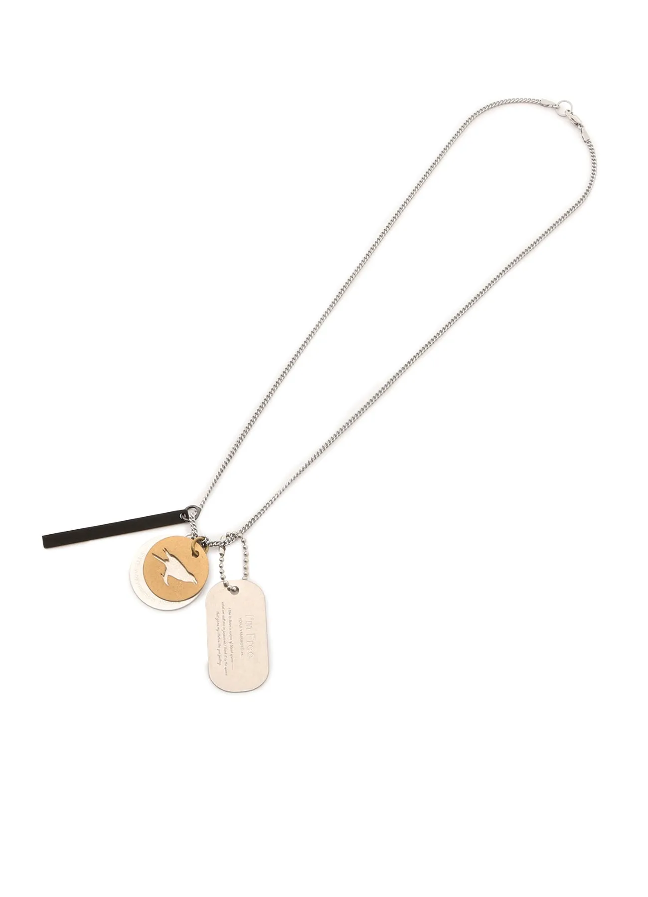 BRASS DOG TAG NECKLACE sold by Yohji Yamamoto