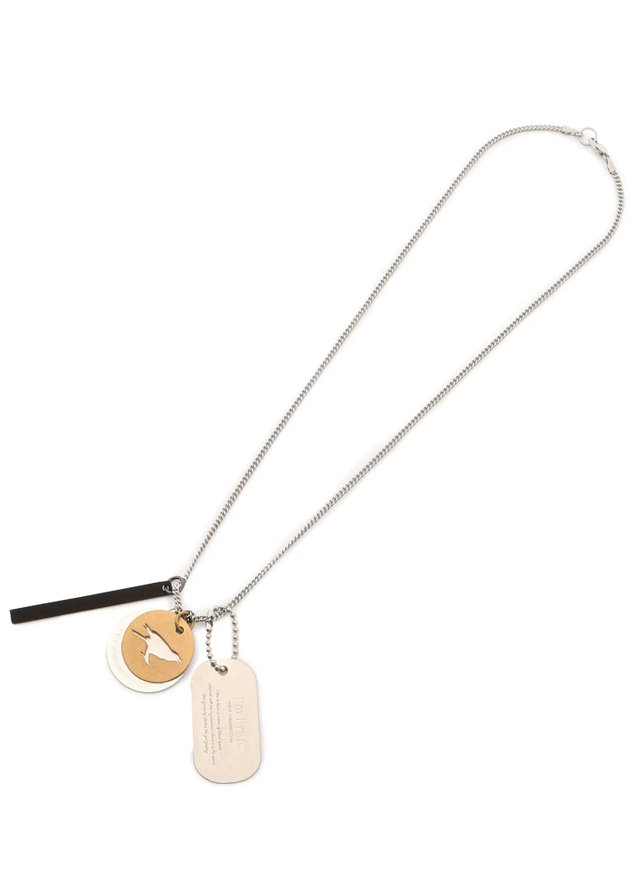 BRASS DOG TAG NECKLACE sold by Yohji Yamamoto product image thumbnail 2