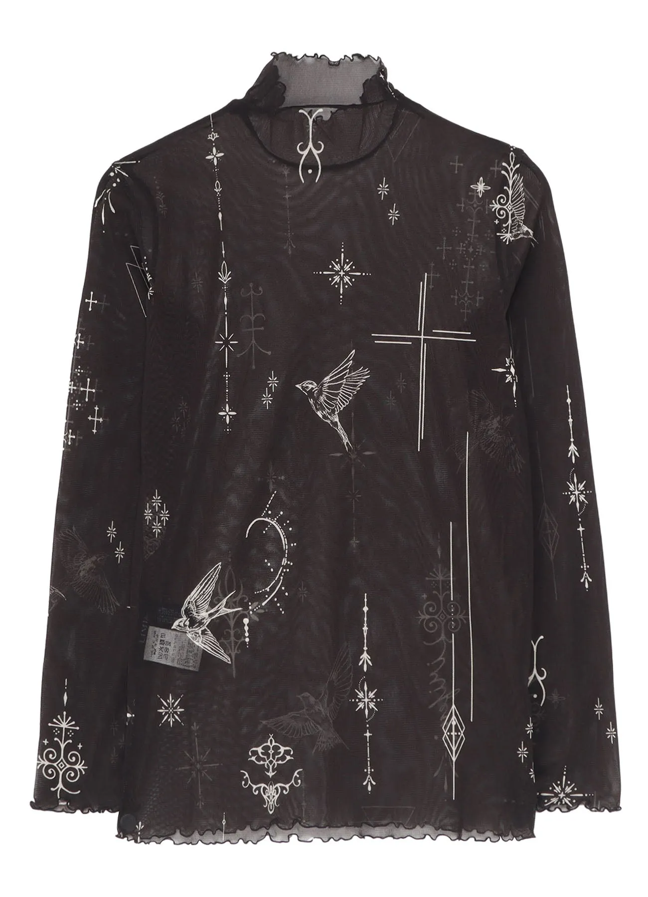 TATTOO PRINTED TULLE TURTLE NECK T sold by Yohji Yamamoto product image thumbnail 3