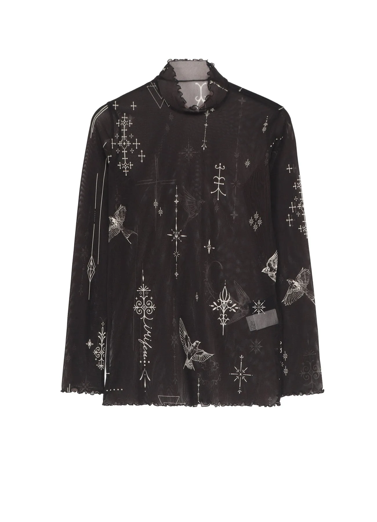 TATTOO PRINTED TULLE TURTLE NECK T sold by Yohji Yamamoto