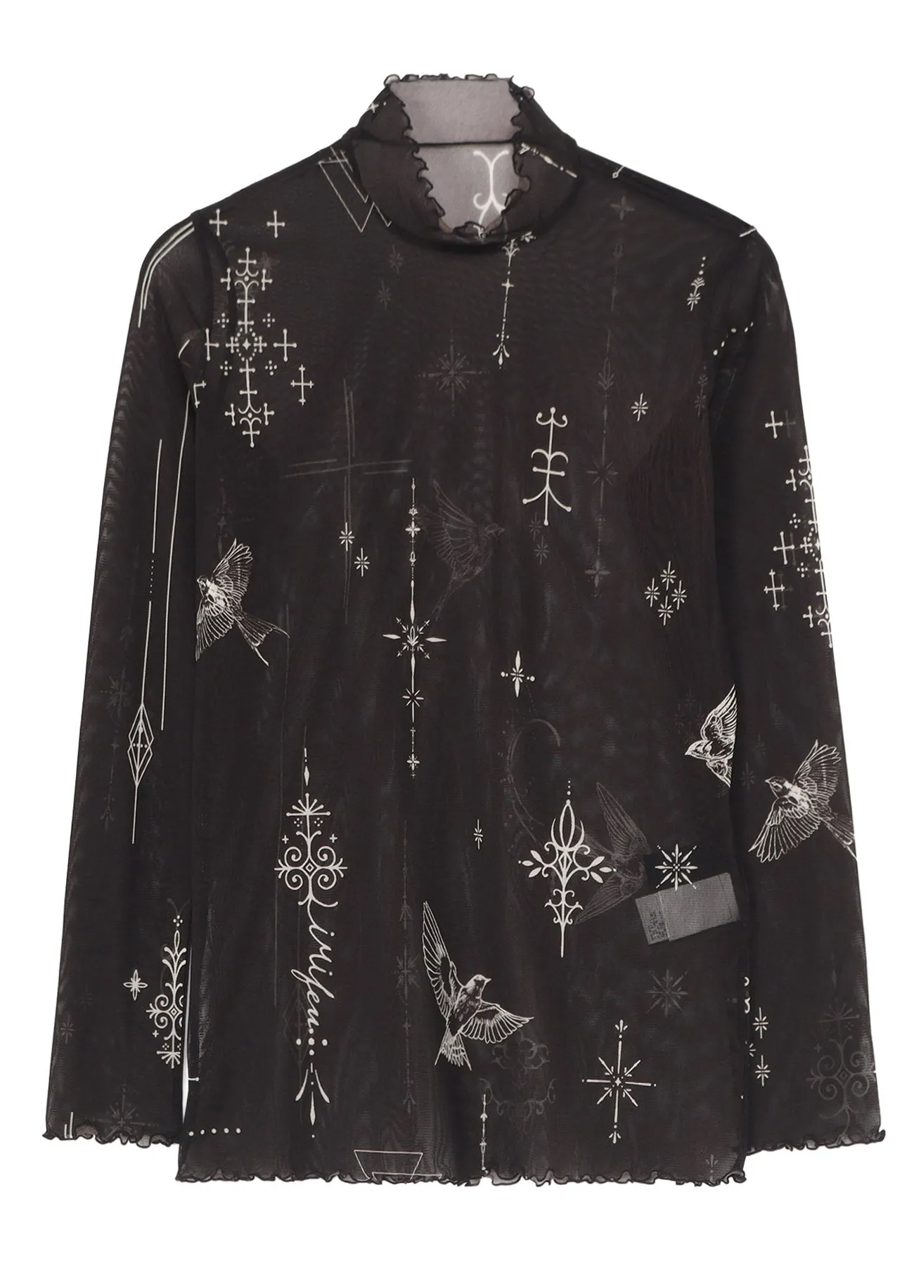 TATTOO PRINTED TULLE TURTLE NECK T sold by Yohji Yamamoto product image thumbnail 2