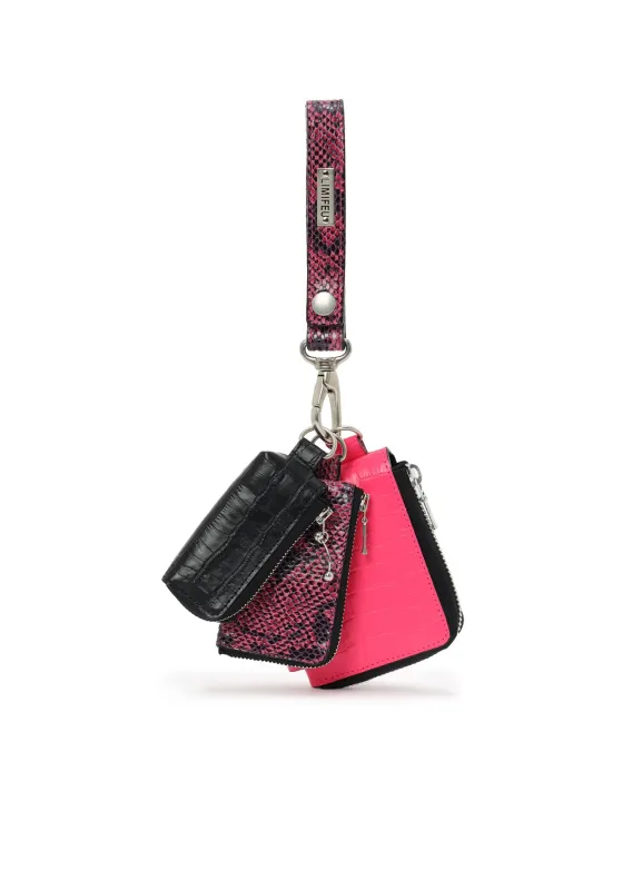 CROC+ SNAKE EMBOSSED LEATHER  3LAYERS POUCH made by Yohji Yamamoto