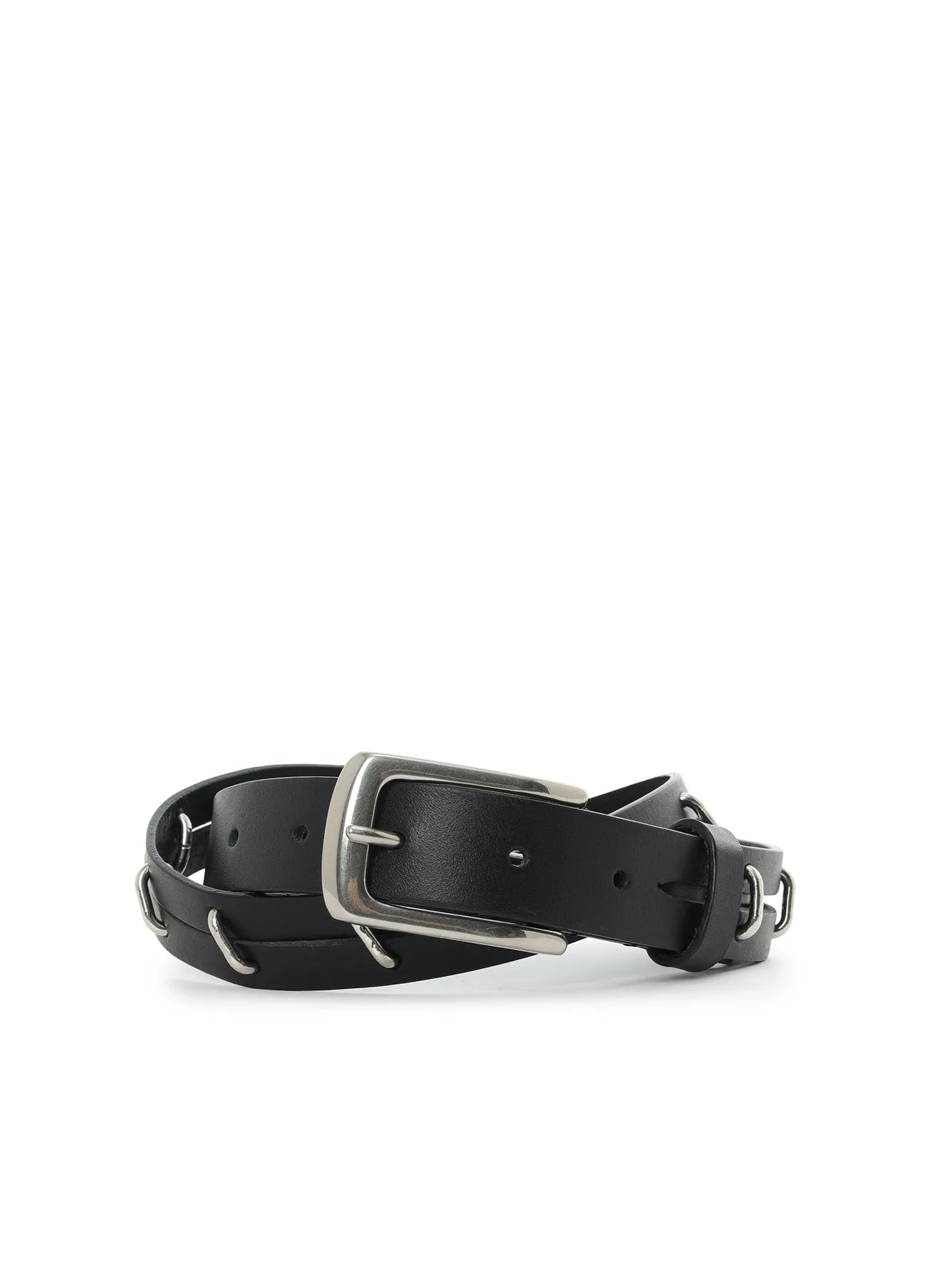 DRY LEATHER CENTER-CUT BELT sold by Yohji Yamamoto