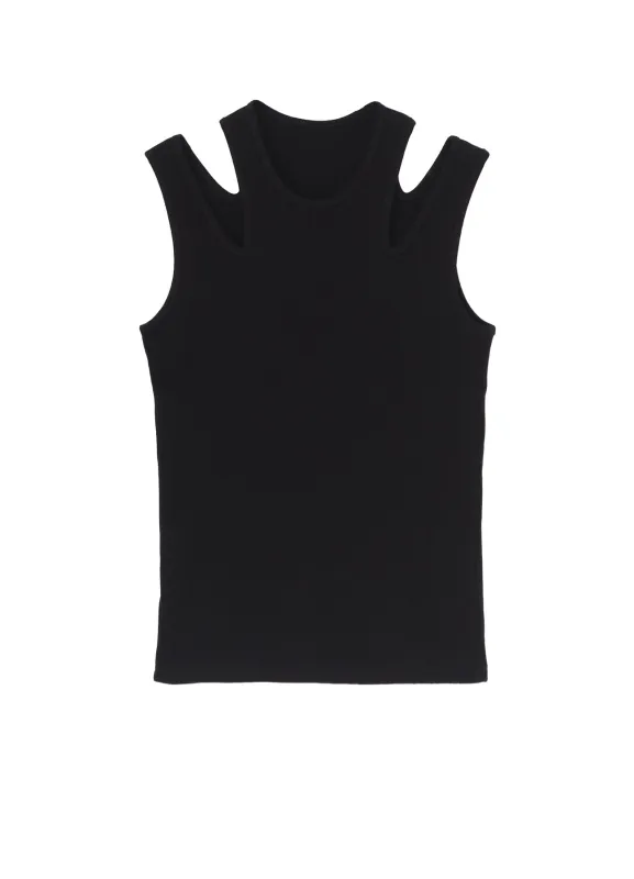 COTTON RIB SHOULDER SLIT TANK TOP made by Yohji Yamamoto