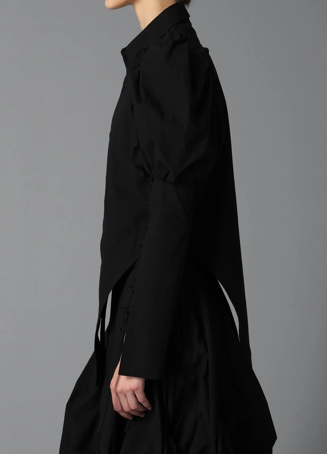 TYPEWRITER LACE UP SLEEVE BLOUSE sold by Yohji Yamamoto product image thumbnail 5
