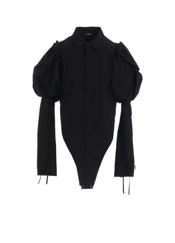 TYPEWRITER  LACE UP SLEEVE BLOUSE sold by Yohji Yamamoto