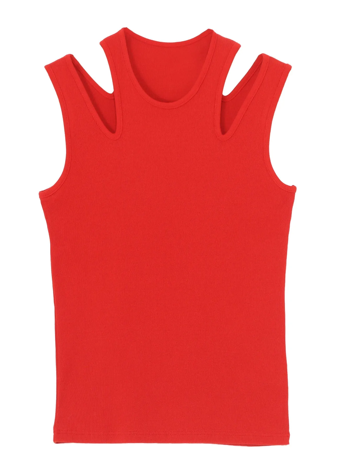 COTTON RIB SHOULDER SLIT TANK TOP sold by Yohji Yamamoto product image thumbnail 2