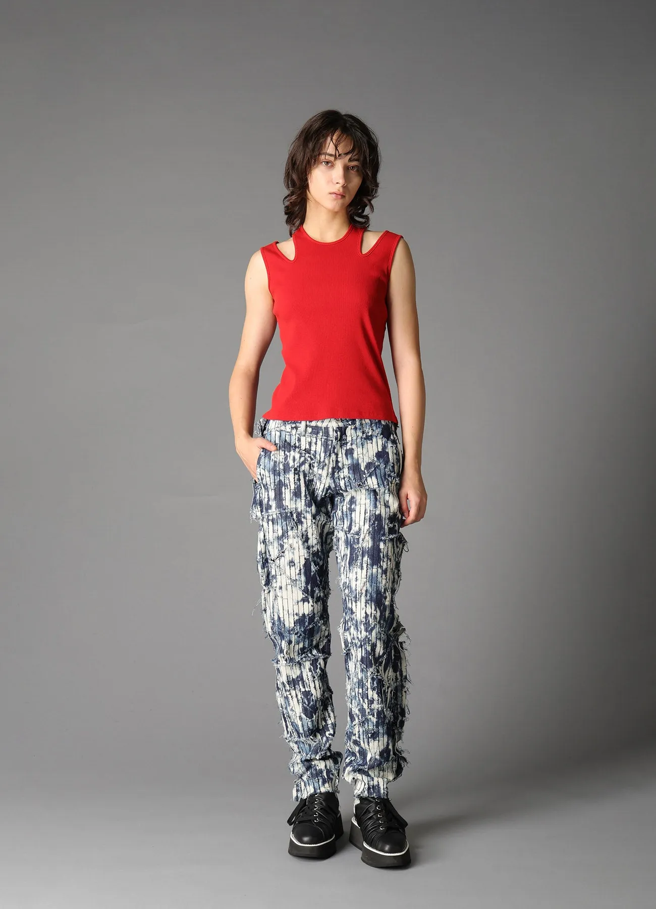 COTTON RIB SHOULDER SLIT TANK TOP sold by Yohji Yamamoto product image thumbnail 4