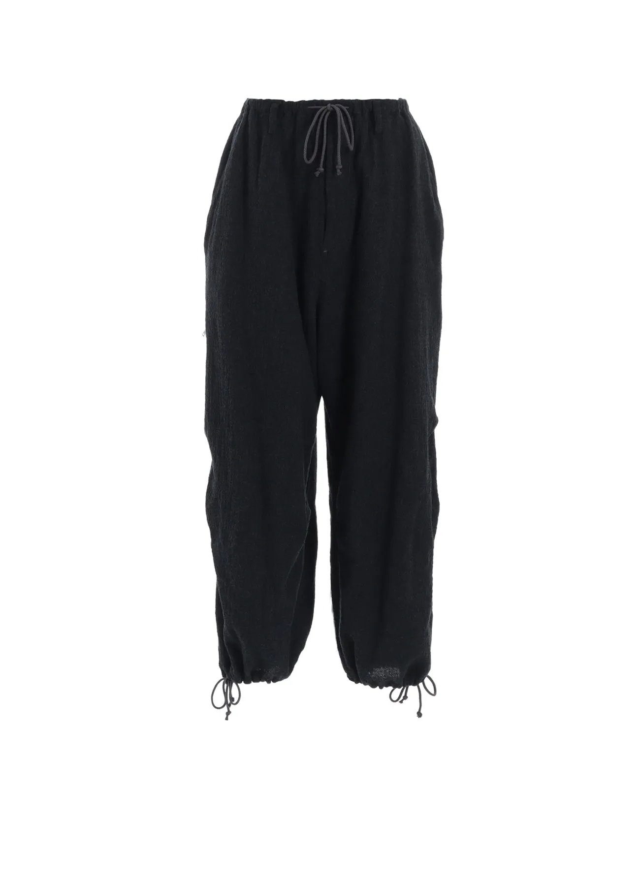 WOOL GAUZE KNEE TUCK PANTS sold by Yohji Yamamoto