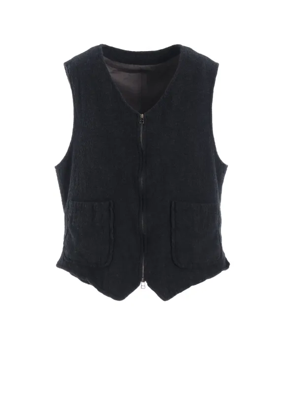 WOOL GAUZE ZIP UP VEST made by Yohji Yamamoto