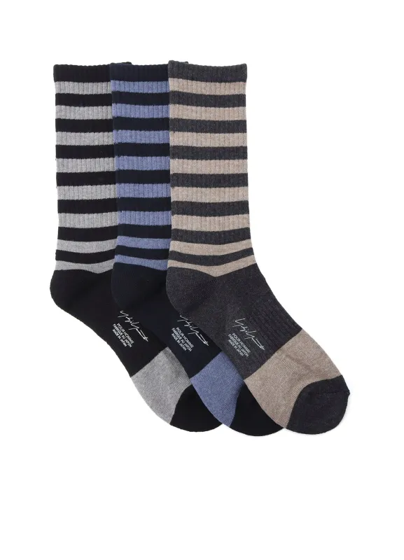 C/A RIB PILE BORDER SOCKS made by Yohji Yamamoto