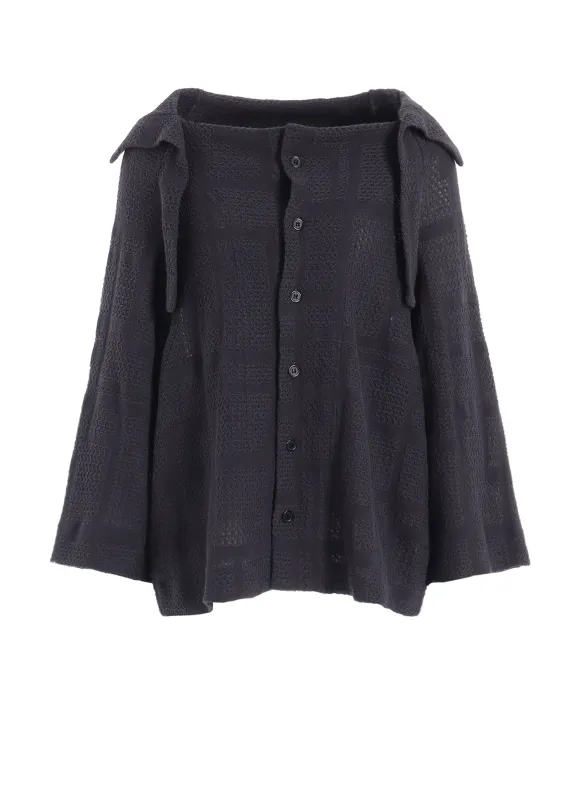 GEOMETRIC SHEER JQ COLLARED RAGLAN CD made by Yohji Yamamoto