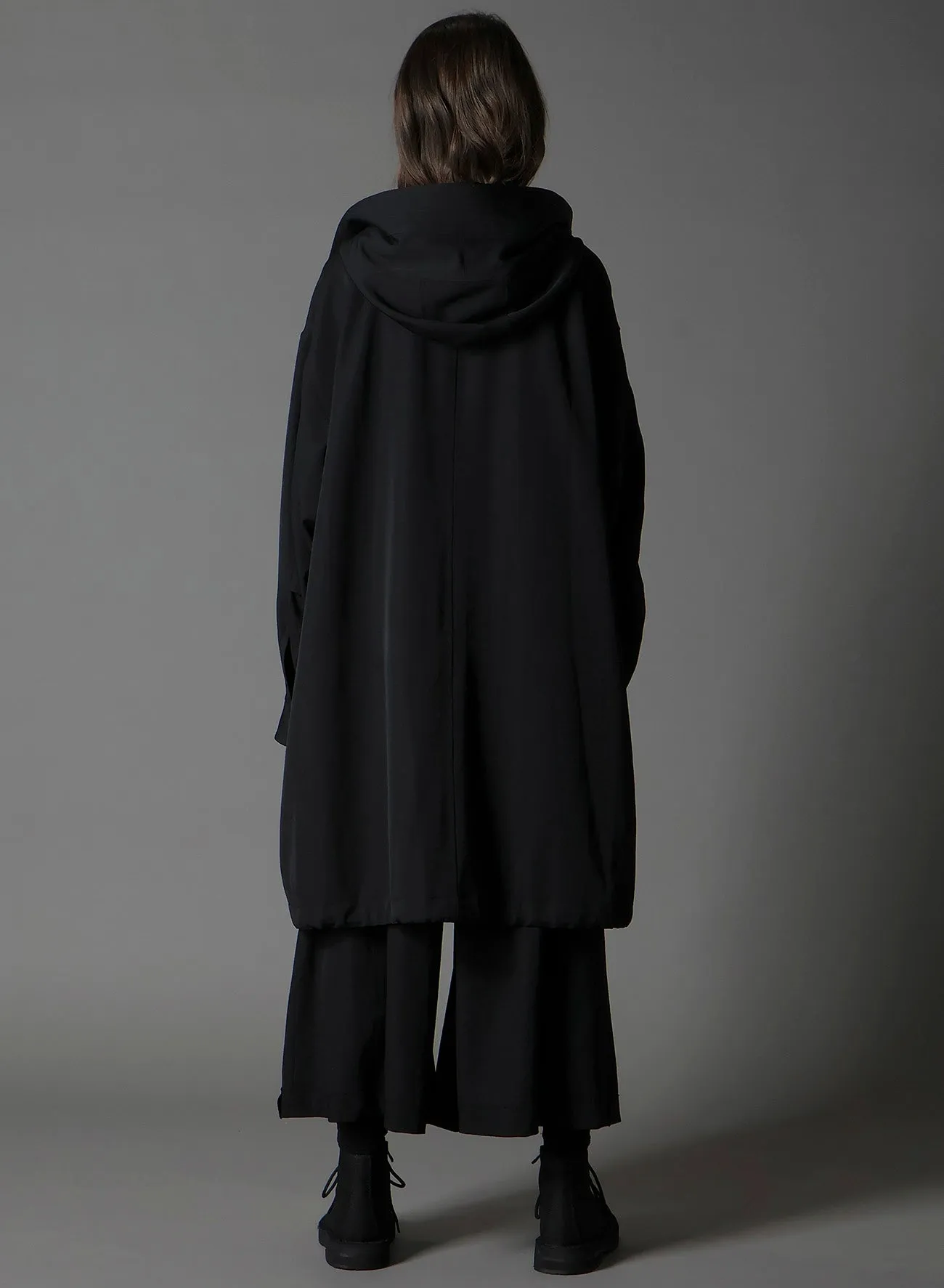 W/GABARDINE HIGH NECK HOODED MODS COAT sold by Yohji Yamamoto product image thumbnail 4