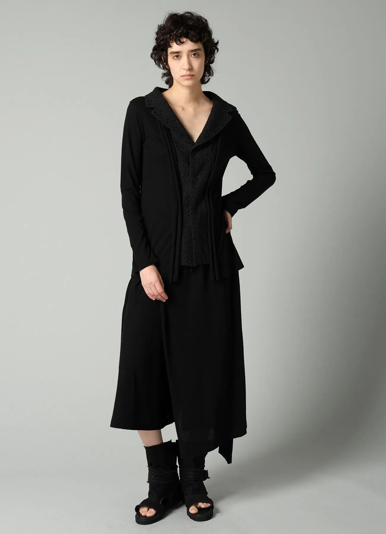 COTTON SINGLE JERSEY DRAPED SKIRT PANTS sold by Yohji Yamamoto product image thumbnail 2