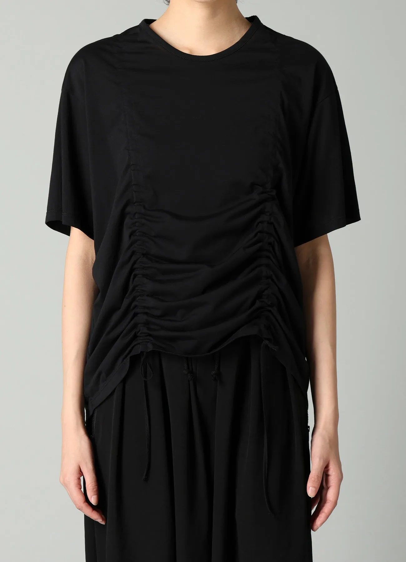 SINGLE JERSEY GATHER DETAIL SHORT SLV T sold by Yohji Yamamoto product image thumbnail 3