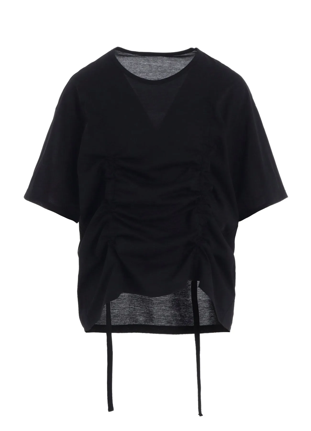 SINGLE JERSEY GATHER DETAIL SHORT SLV T sold by Yohji Yamamoto