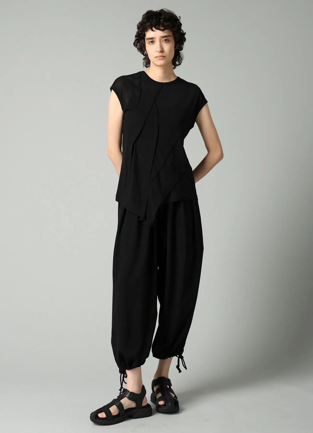 HIGH TWISTED SZ JERSEY TUCK DETAIL SHORT SLV T sold by Yohji Yamamoto product image thumbnail 2