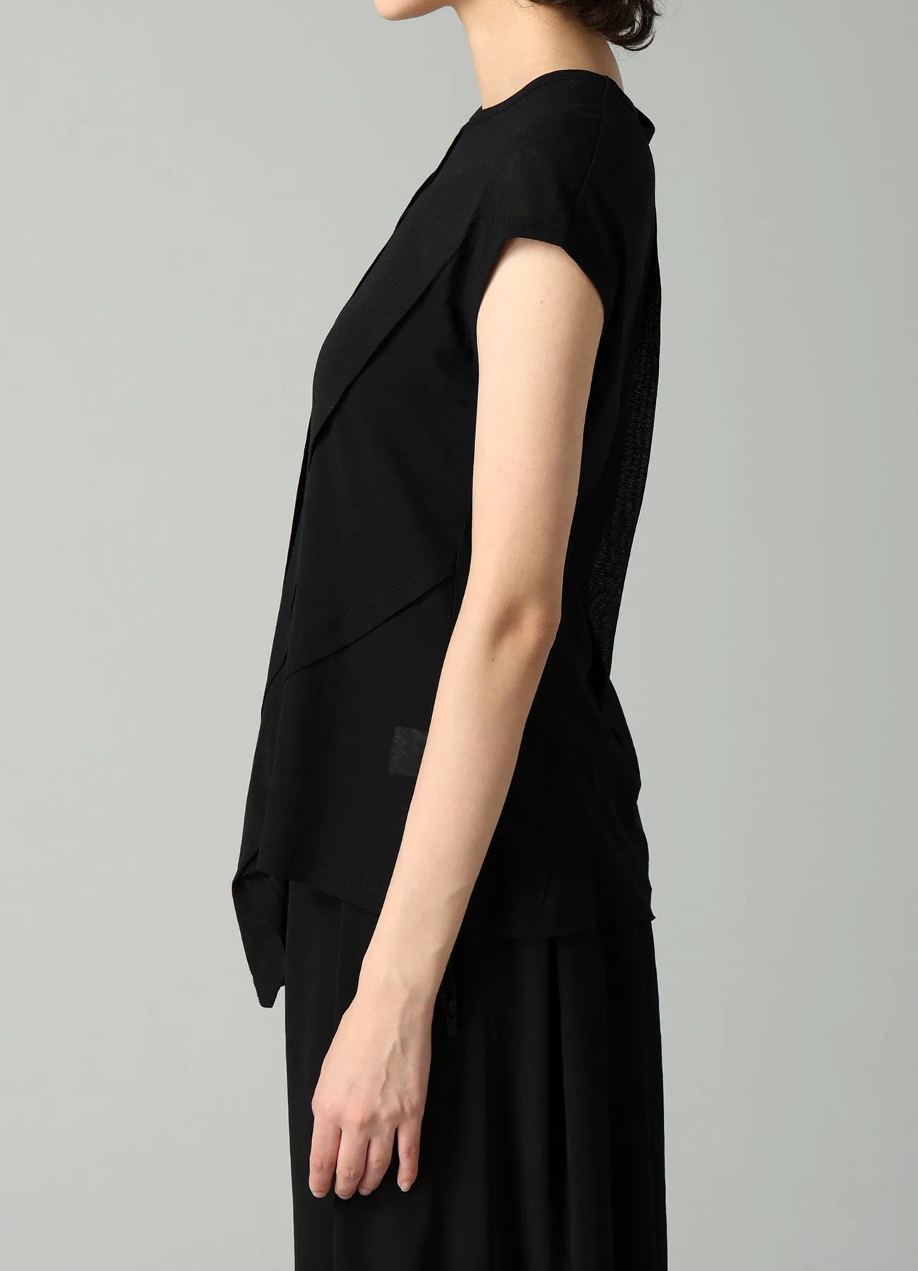 HIGH TWISTED SZ JERSEY TUCK DETAIL SHORT SLV T sold by Yohji Yamamoto product image thumbnail 4