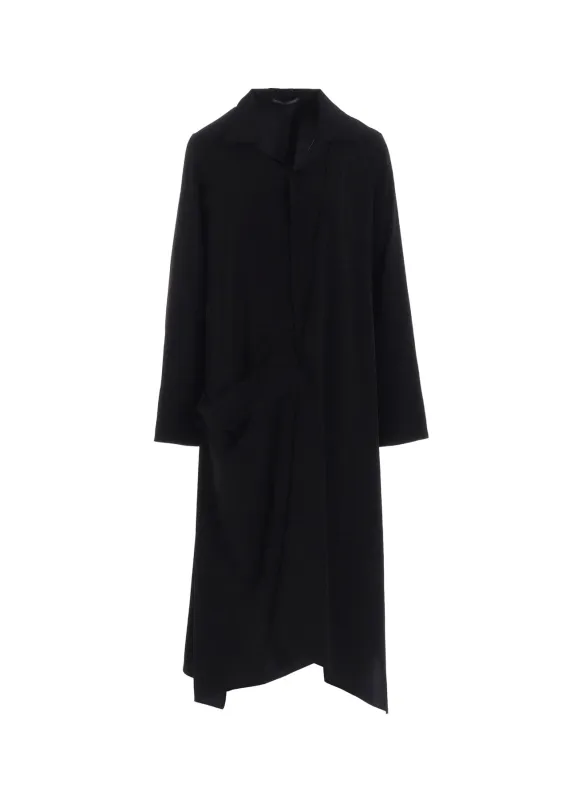Ta/Pe CREPE DE CHINE R DRAPE DETAIL SHIRT DRESS sold by Yohji Yamamoto