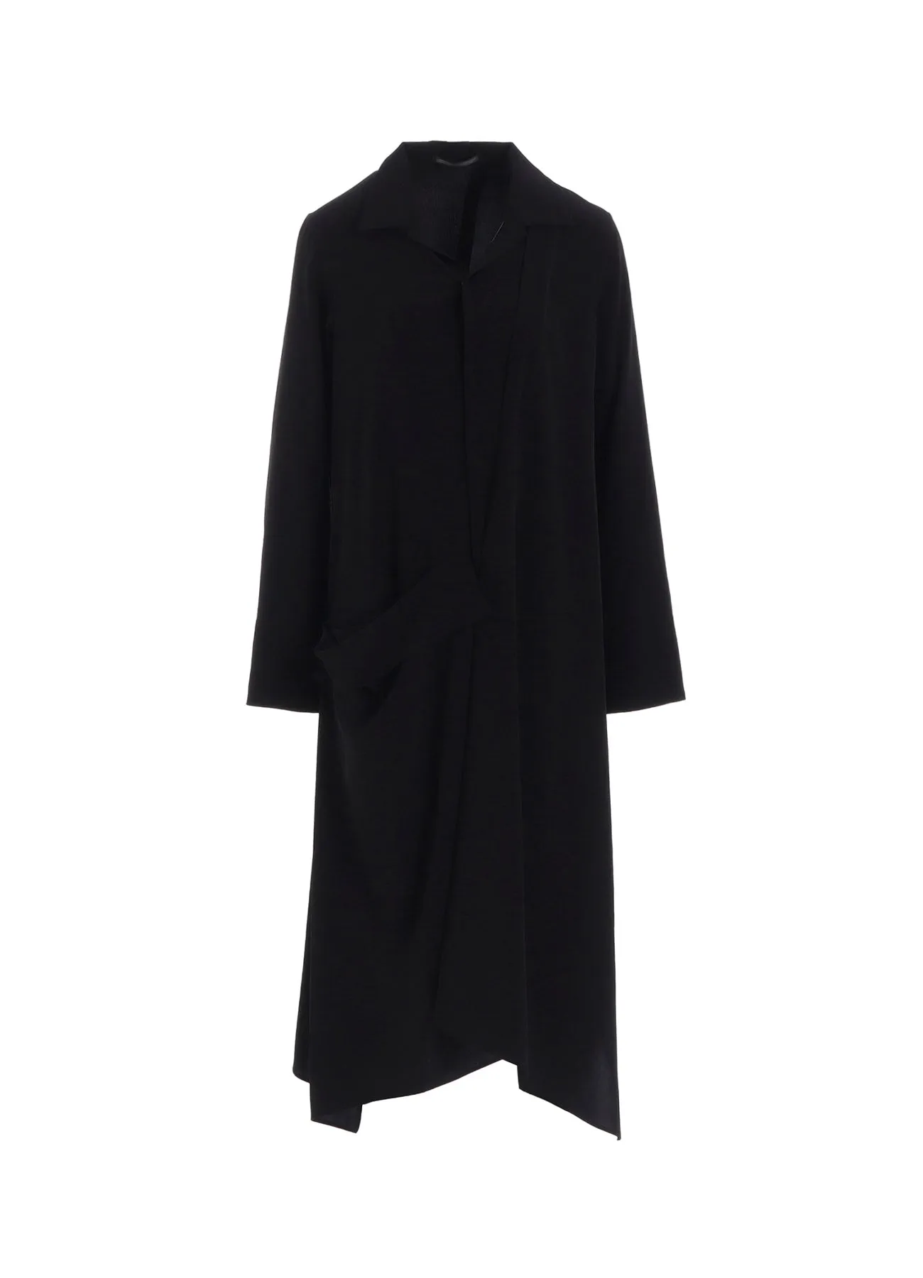 Ta/Pe CREPE DE CHINE R DRAPE DETAIL SHIRT DRESS sold by Yohji Yamamoto