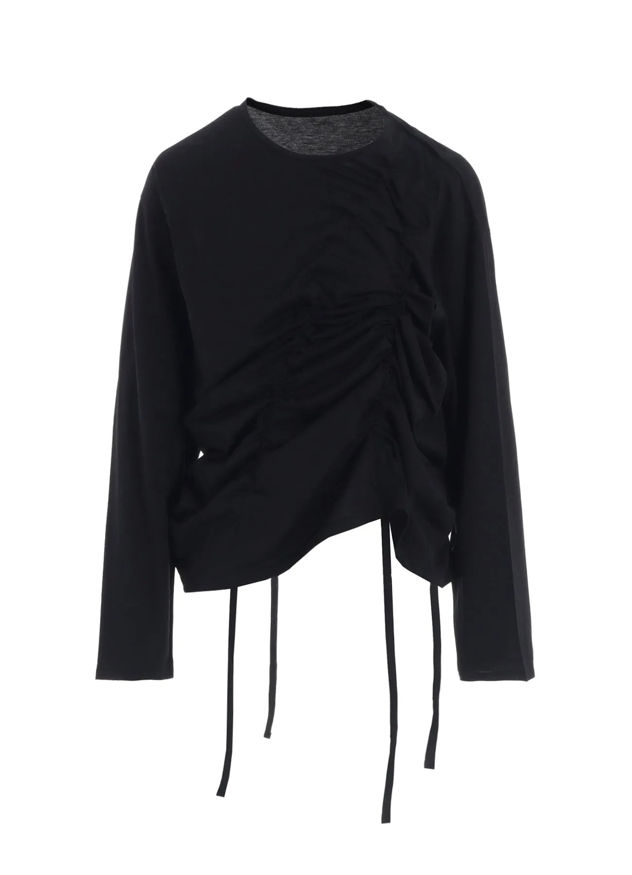 SINGLE JERSEY GATHER DETAIL LONG SLV T sold by Yohji Yamamoto