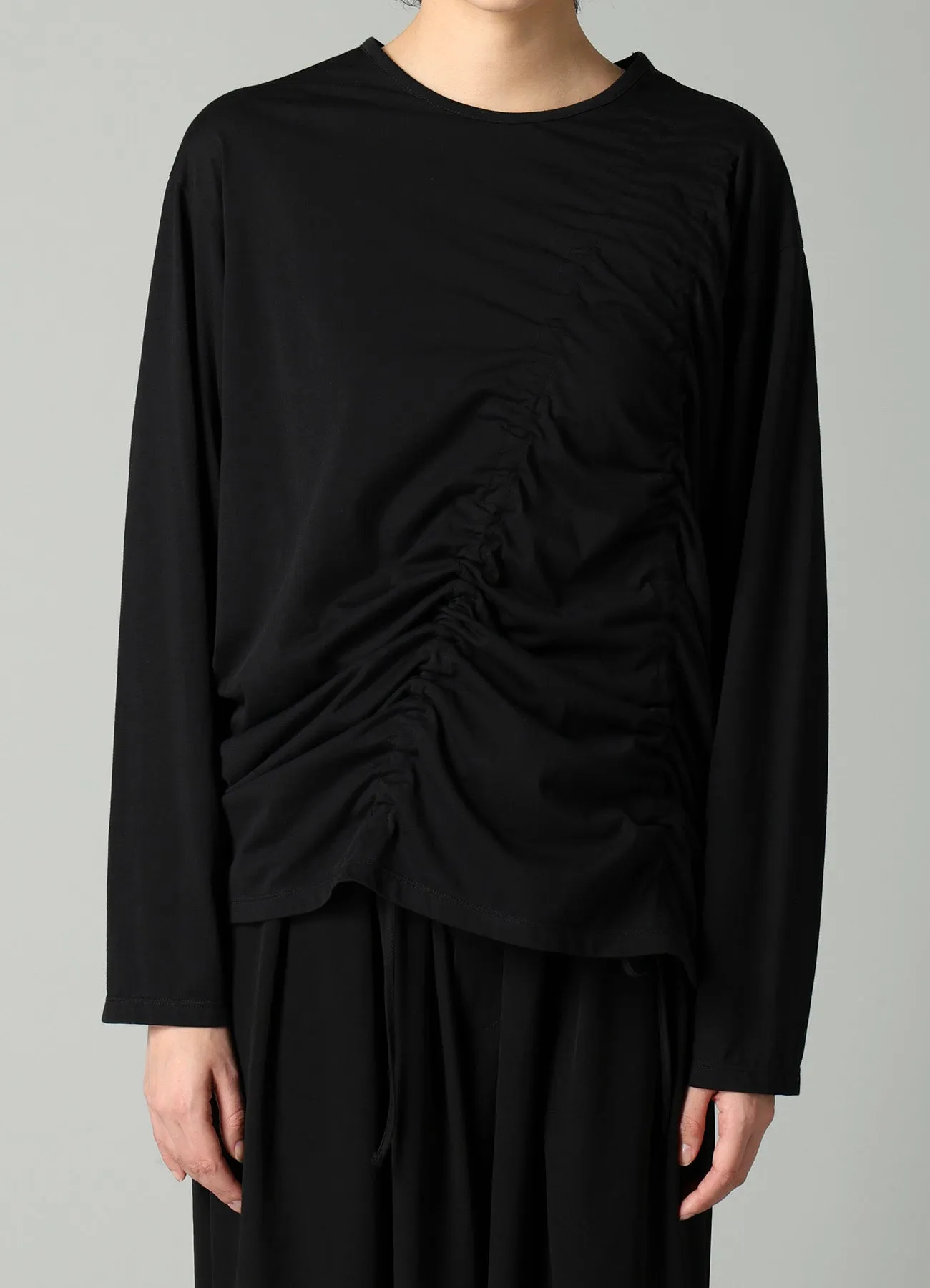 SINGLE JERSEY GATHER DETAIL LONG SLV T sold by Yohji Yamamoto product image thumbnail 3
