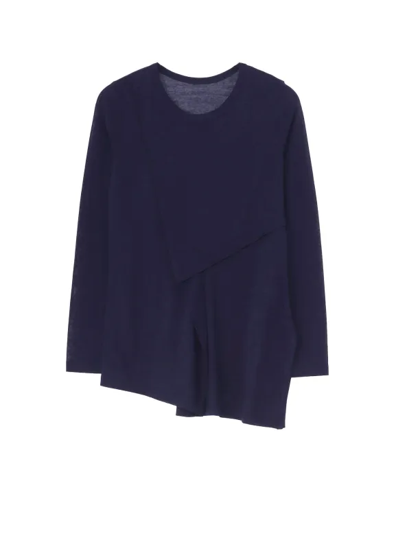 HIGH TWISTED SZ JERSEY TUCK DETAIL LONG SLV T sold by Yohji Yamamoto