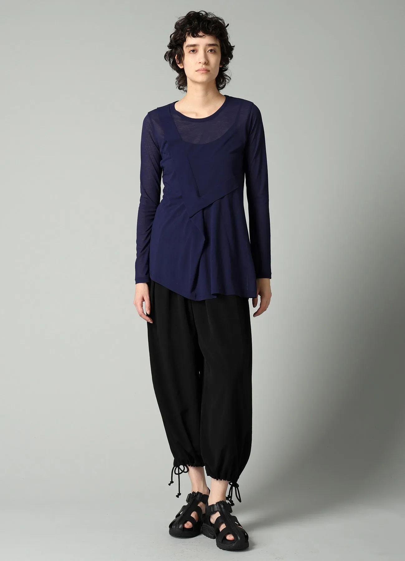 HIGH TWISTED SZ JERSEY TUCK DETAIL LONG SLV T sold by Yohji Yamamoto product image thumbnail 2