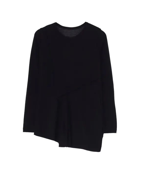 HIGH TWISTED SZ JERSEY TUCK DETAIL LONG SLV T sold by Yohji Yamamoto