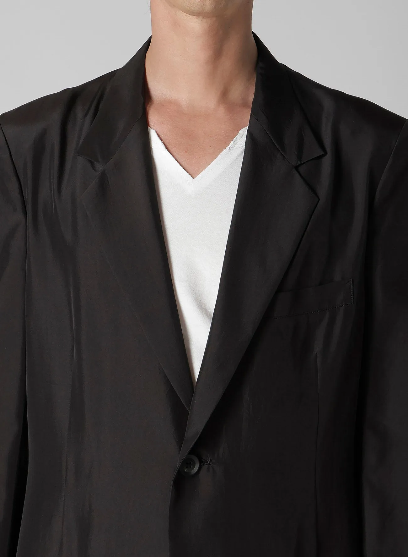 SILK HABUTAE 2 BUTTONS JACKET sold by Yohji Yamamoto product image thumbnail 3