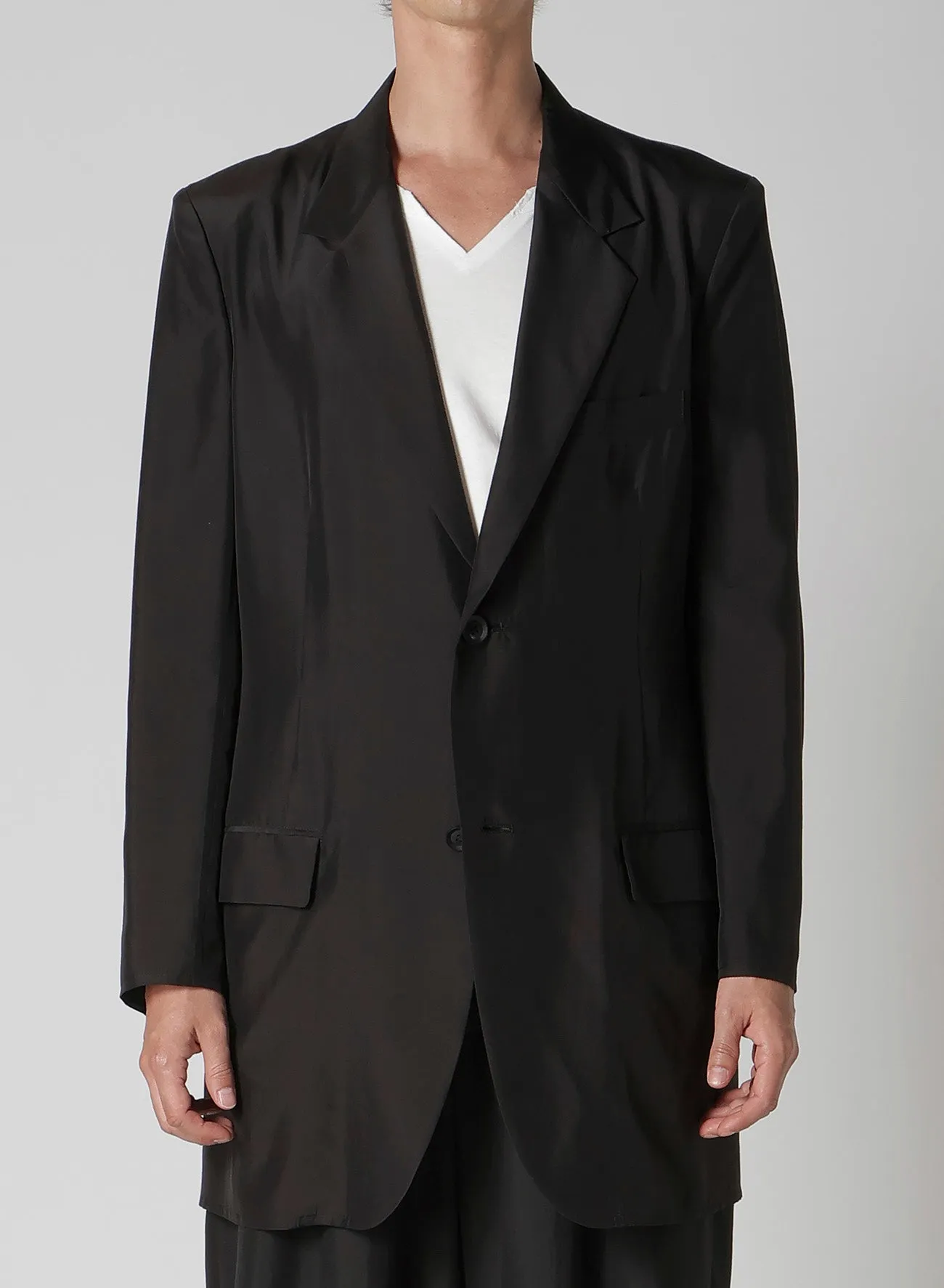 SILK HABUTAE 2 BUTTONS JACKET sold by Yohji Yamamoto product image thumbnail 2