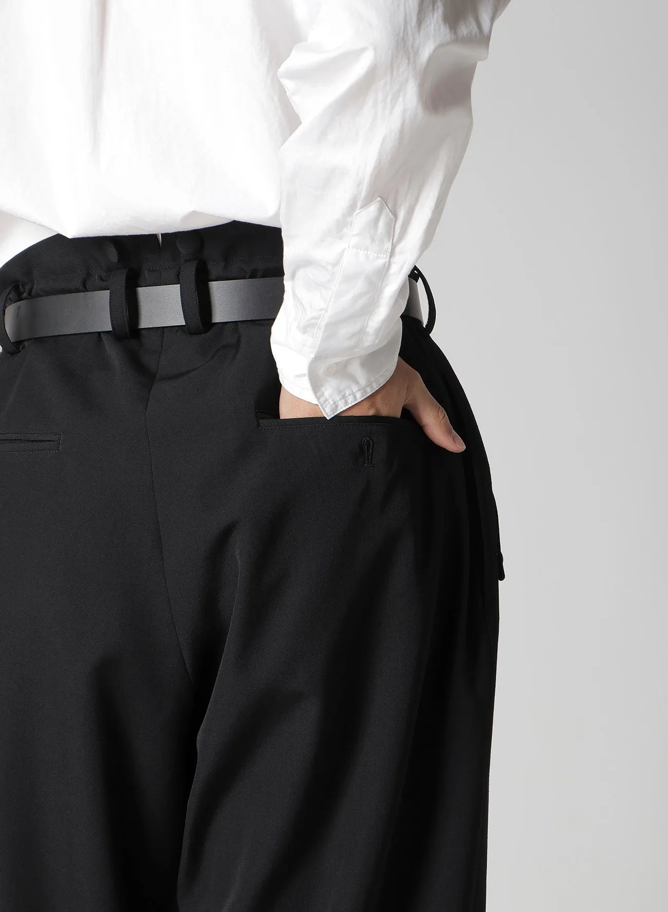 WOOL GABARDINE HEM OPENED SUSPENDER PANTS sold by Yohji Yamamoto product image thumbnail 5