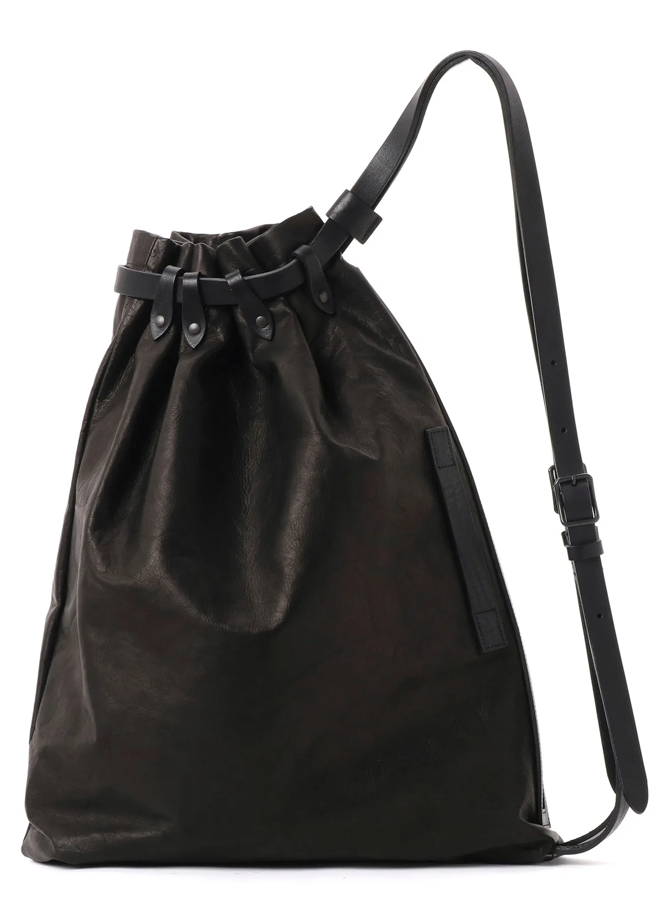 HORSE LEATHER DRAWSTRING BACKPACK sold by Yohji Yamamoto product image thumbnail 4