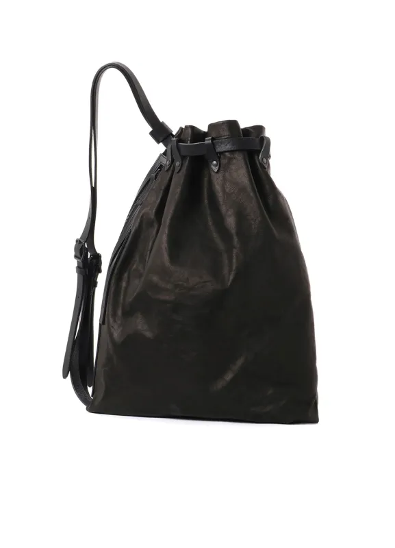 HORSE LEATHER DRAWSTRING BACKPACK made by Yohji Yamamoto