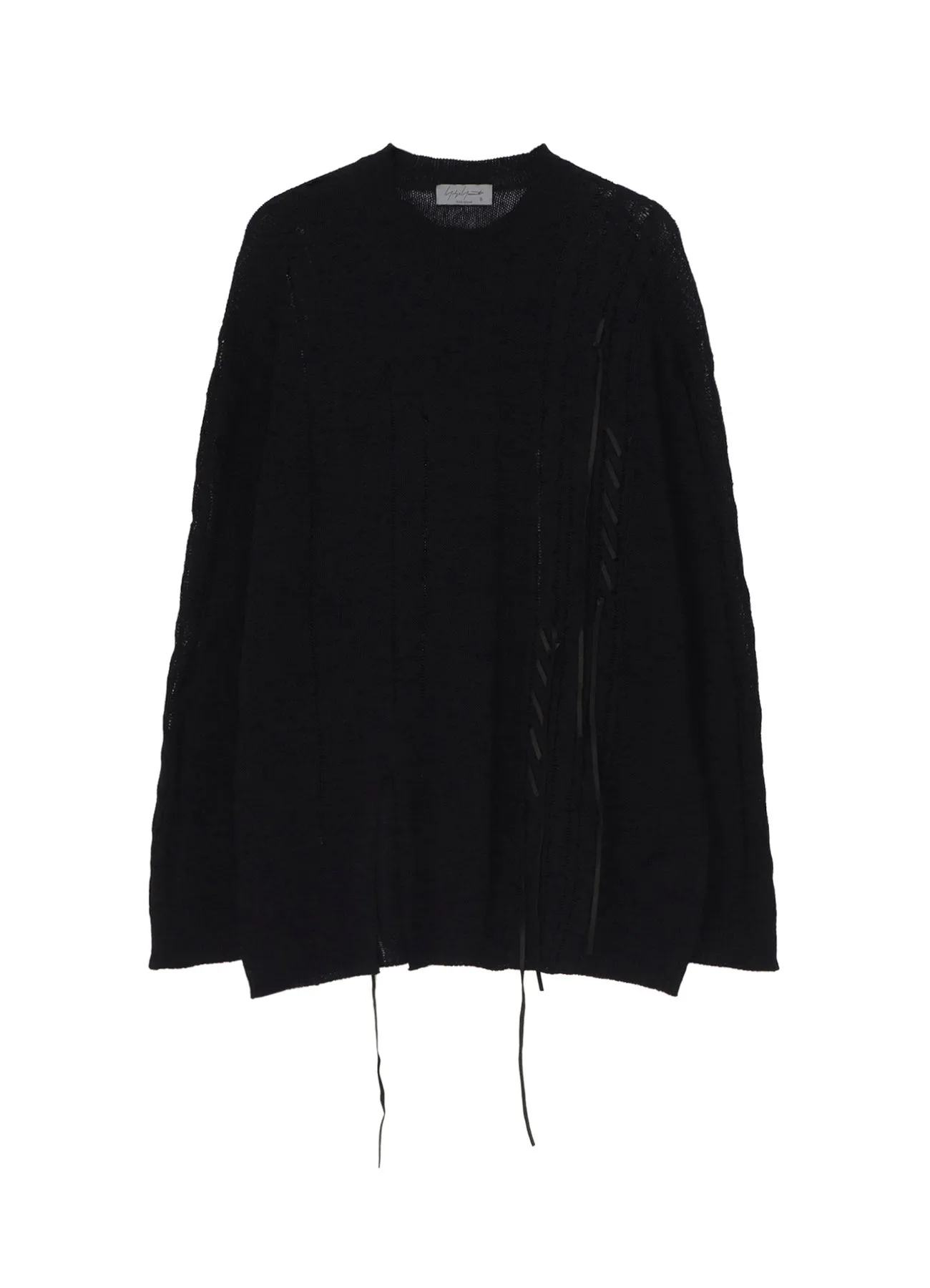 5G 2PLY DROP STITCH ROUND NECK LEATHER S PO sold by Yohji Yamamoto