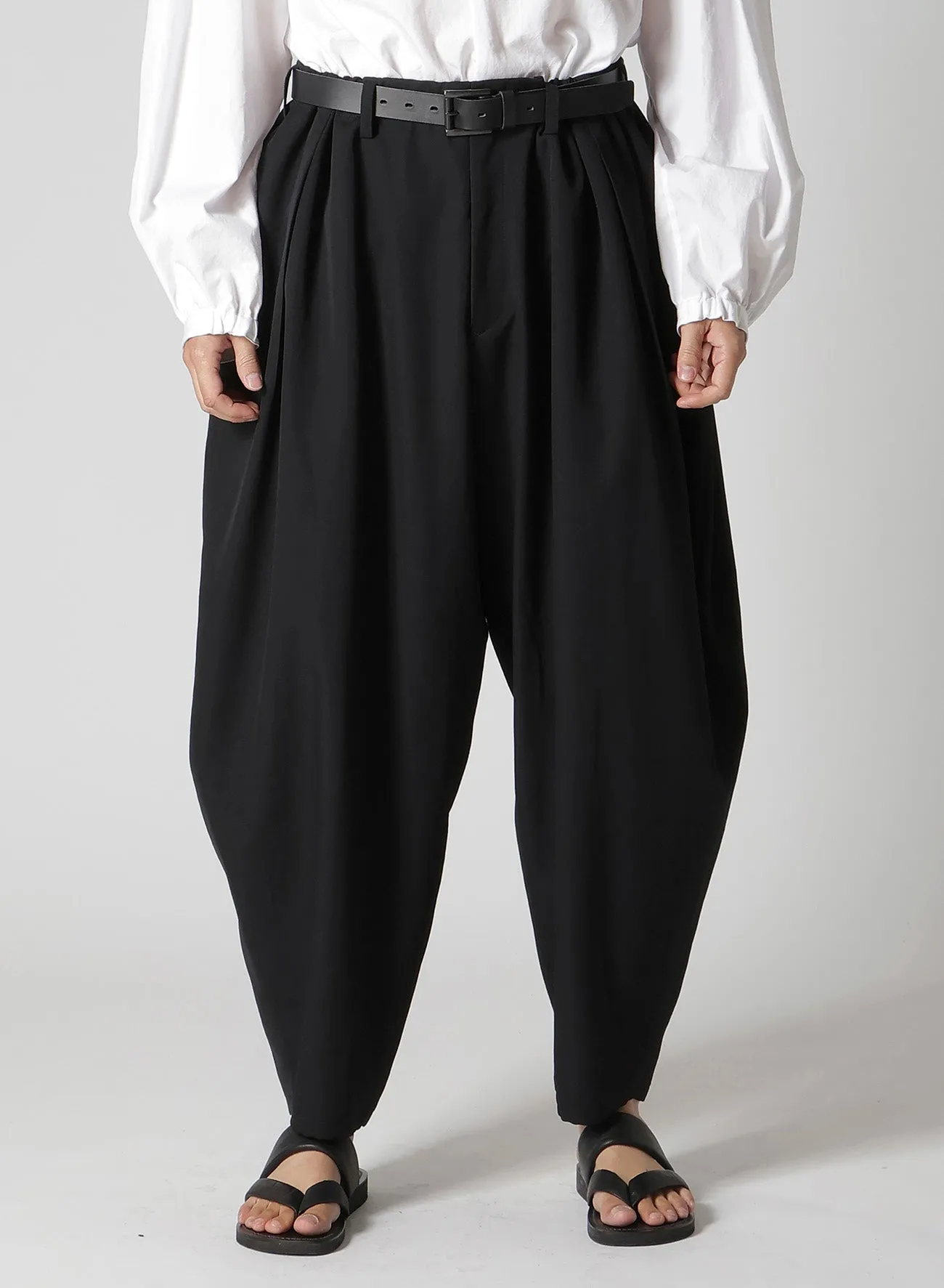 WOOL GABARDINE OUTER DRAPE PANTS sold by Yohji Yamamoto product image thumbnail 2