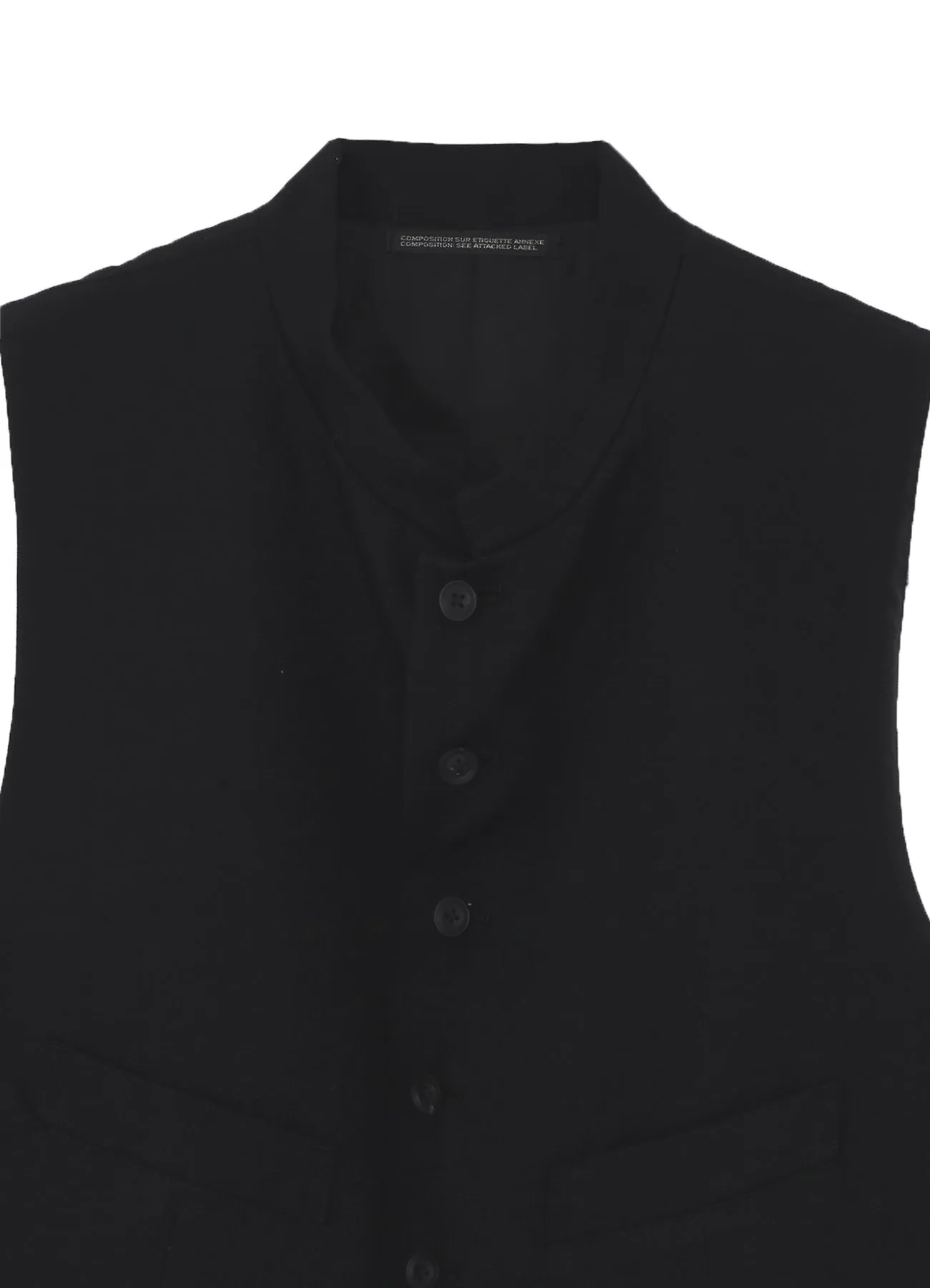 WOOL GABARDINE STAND COLLAR VEST sold by Yohji Yamamoto product image thumbnail 4