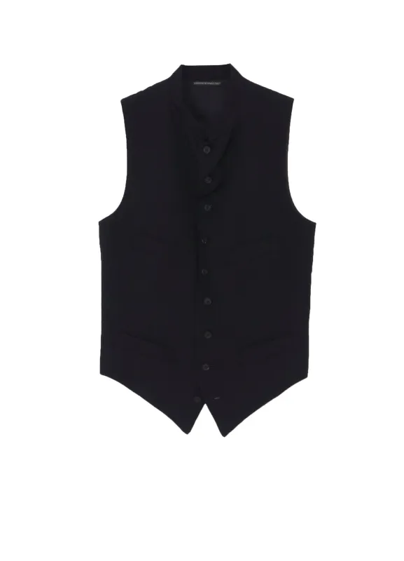 WOOL GABARDINE STAND COLLAR VEST made by Yohji Yamamoto