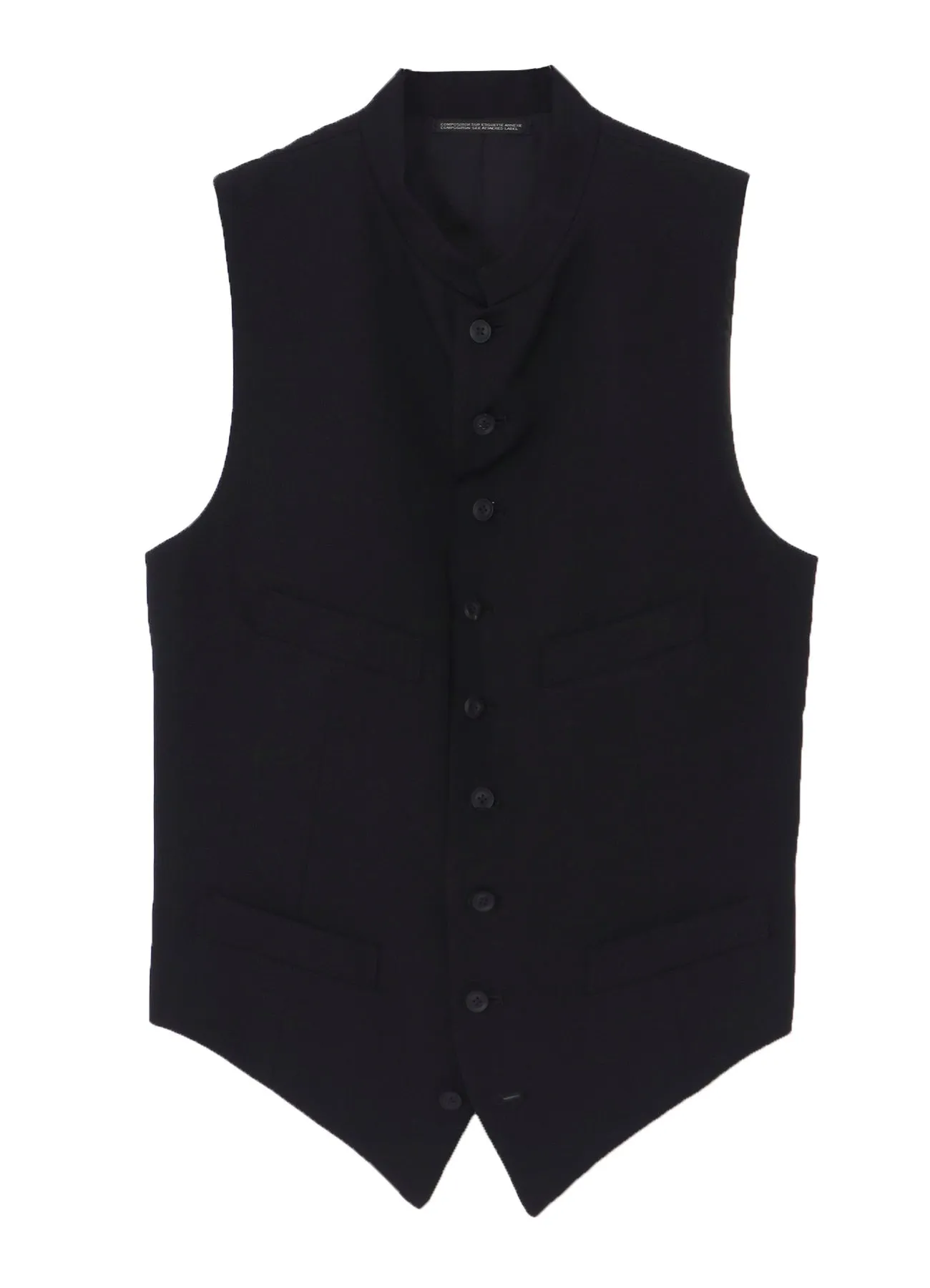 WOOL GABARDINE STAND COLLAR VEST sold by Yohji Yamamoto product image thumbnail 2