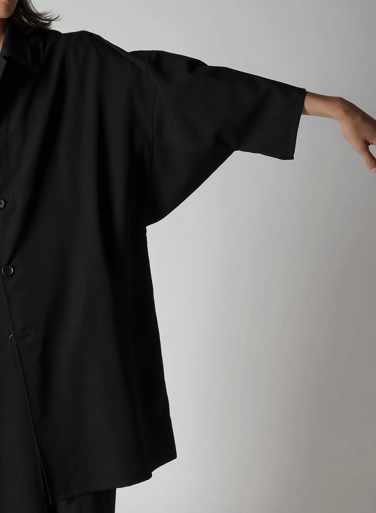 WOOL GABARDINE WOOL GABARDINE LONG CAPE JACKET sold by Yohji Yamamoto product image thumbnail 5