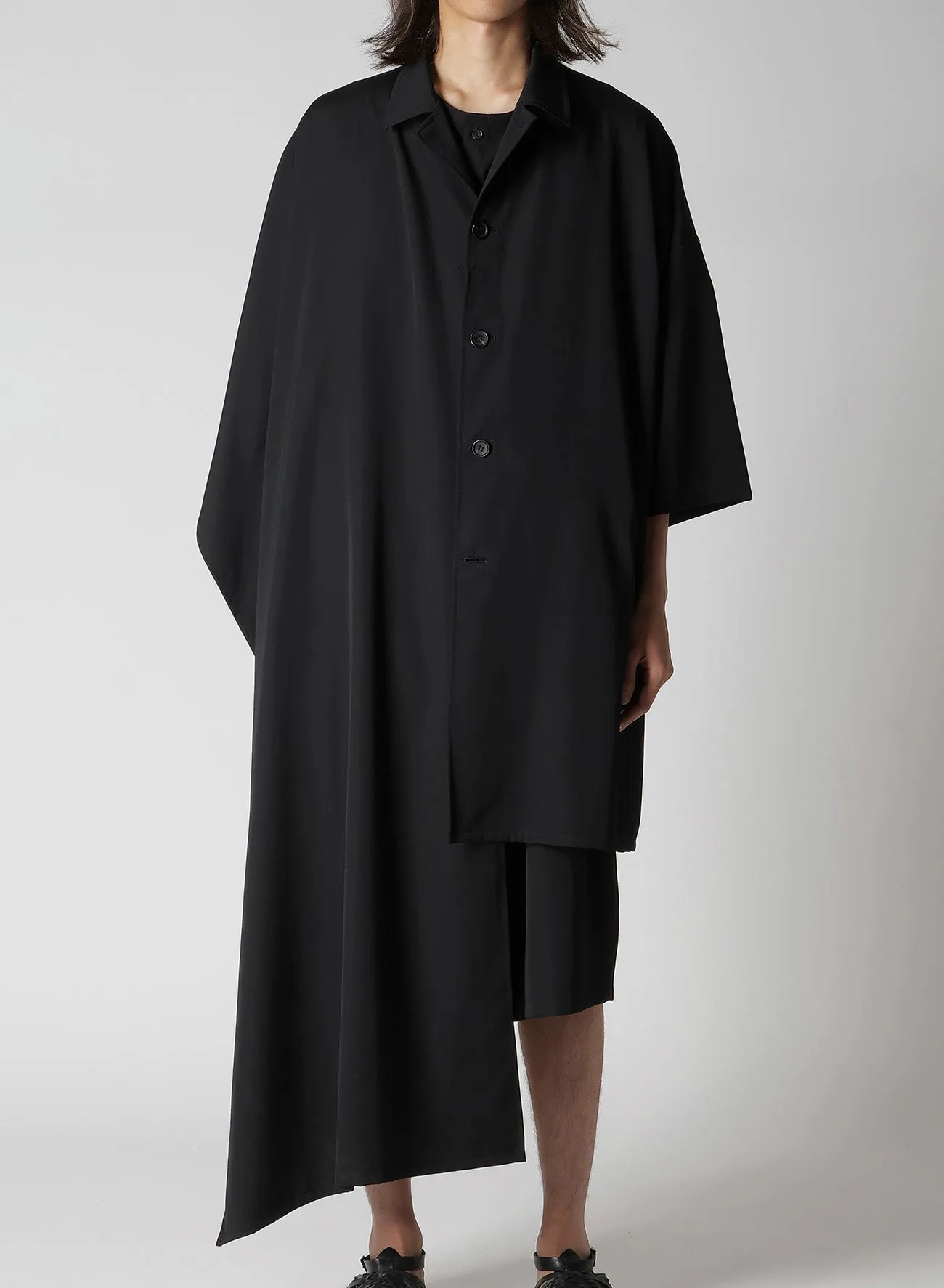 WOOL GABARDINE WOOL GABARDINE LONG CAPE JACKET sold by Yohji Yamamoto product image thumbnail 2