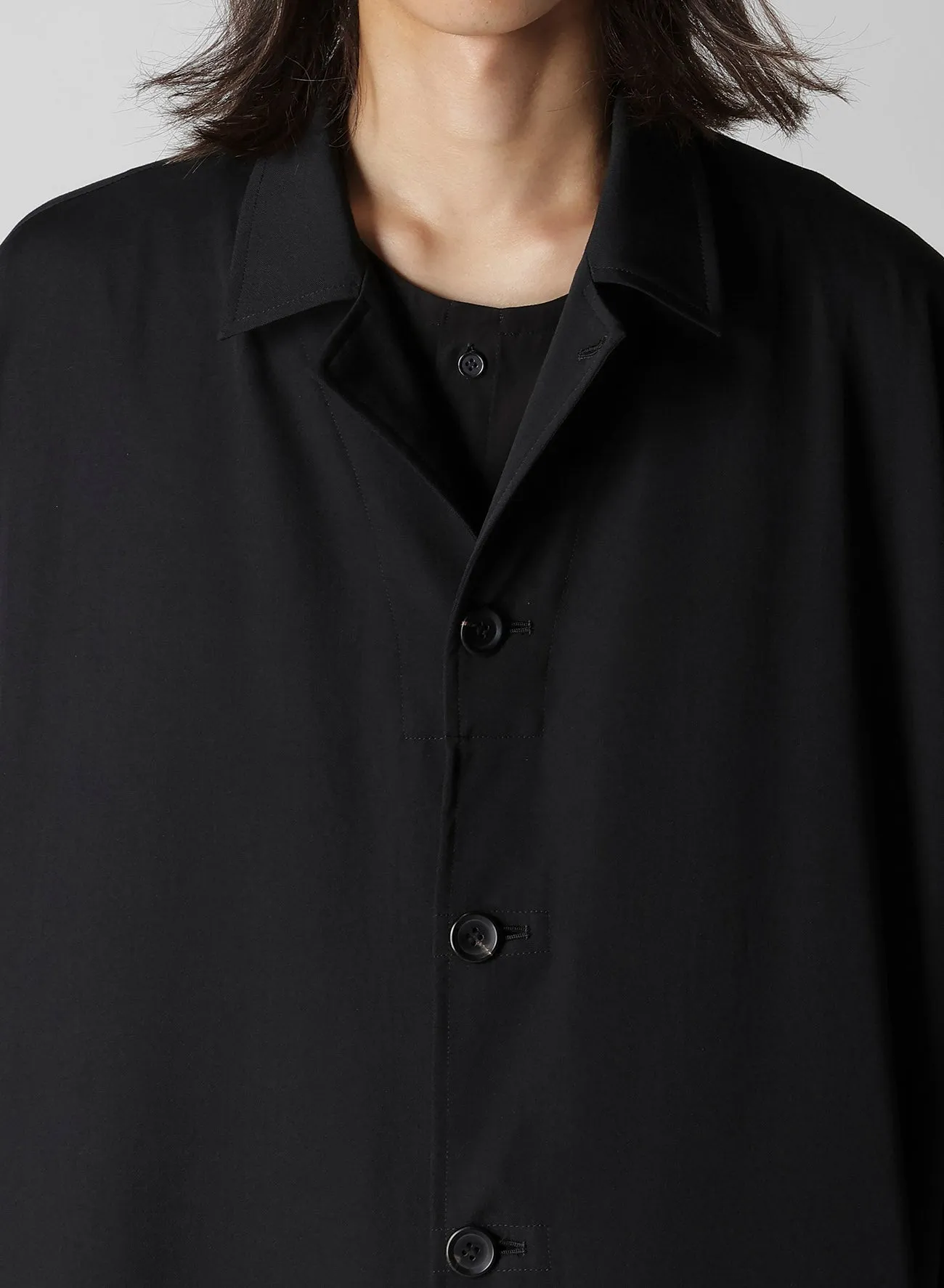 WOOL GABARDINE WOOL GABARDINE LONG CAPE JACKET sold by Yohji Yamamoto product image thumbnail 3