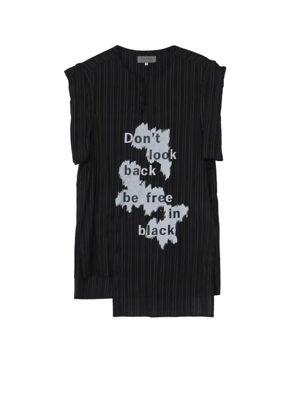 MESSAGE PRINTED ST SLEEVE PLACKET BLOUSE made by Yohji Yamamoto