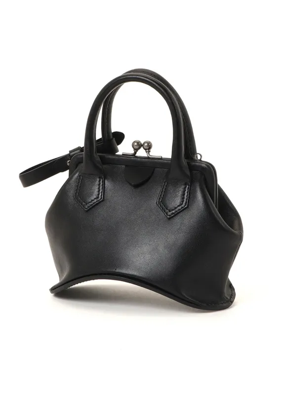 OIL SOFT LEATHER CURVED MINI METAL CLASP BAG made by Yohji Yamamoto