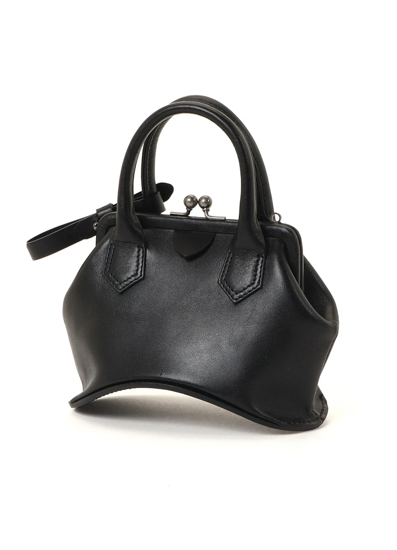 OIL SOFT LEATHER CURVED MINI METAL CLASP BAG sold by Yohji Yamamoto