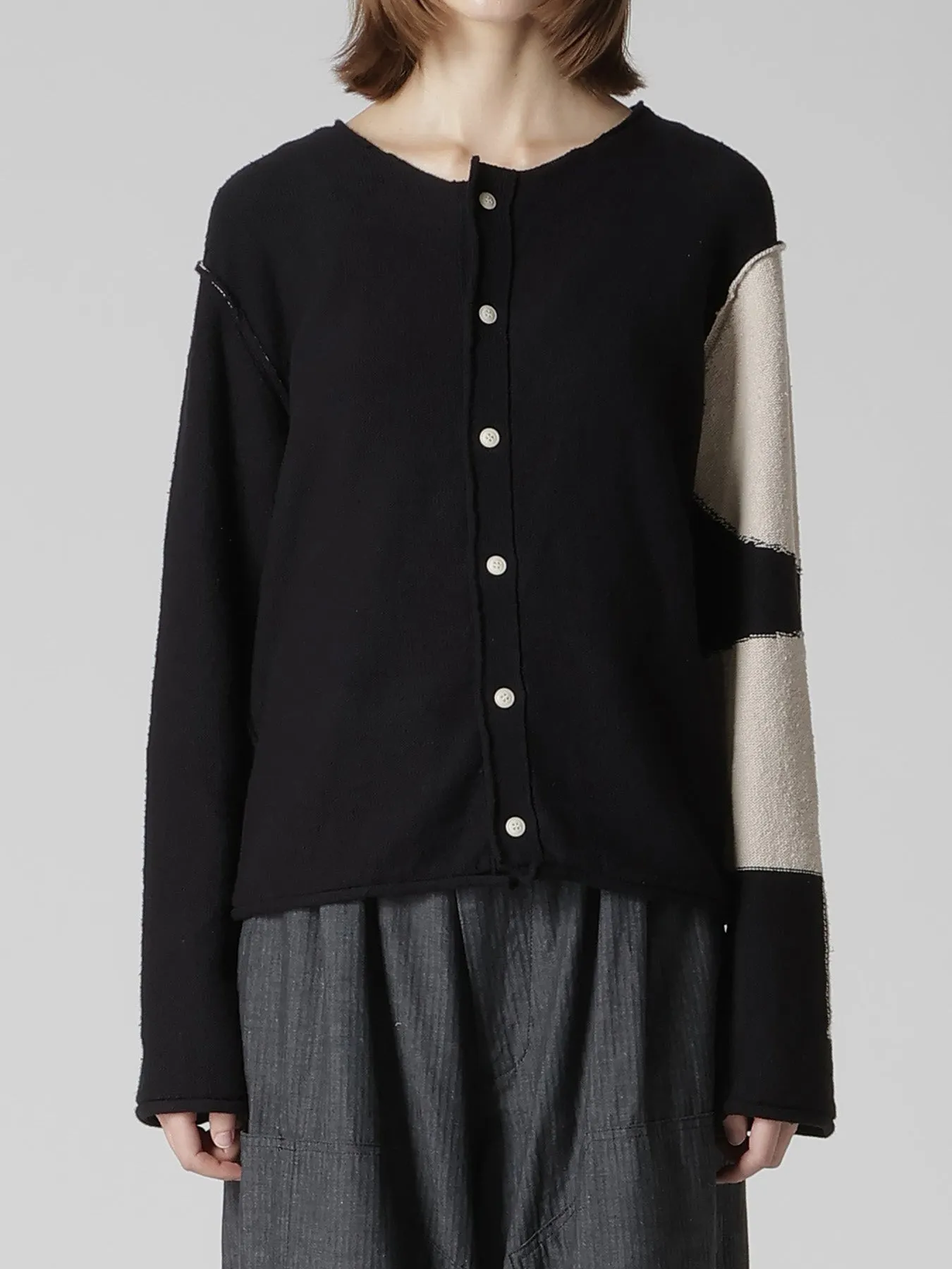 INTERSIA JERSEY ROUND NECK KNIT CARDIGAN sold by Yohji Yamamoto product image thumbnail 4